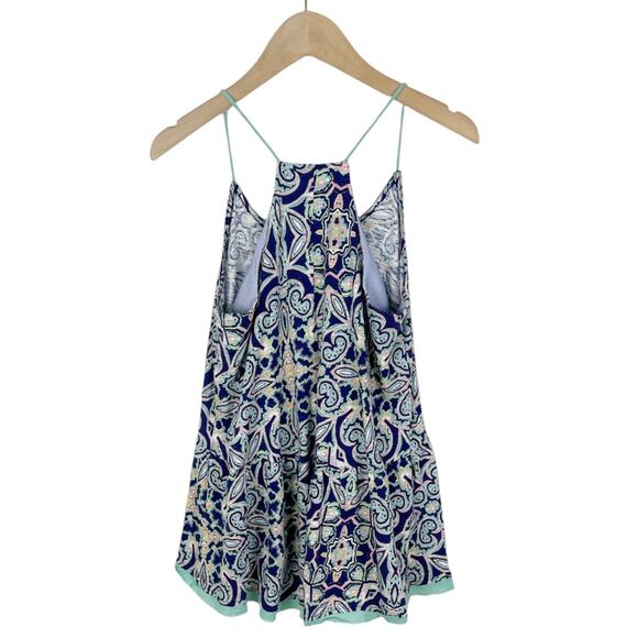 🎁 Anthropologie Meadow Rue Nuria Paisley Print Swing Tank Top Size XS Blue - Picture 3 of 10
